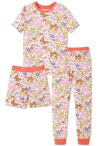 PATPAT Bamboo Viscose Pajamas Sets for Boys Girls Kids Toddler, 3 Pack Shorts & Pants Sleepers, Ultra-soft Snug Fit Pjs 2-12Y - Image 1