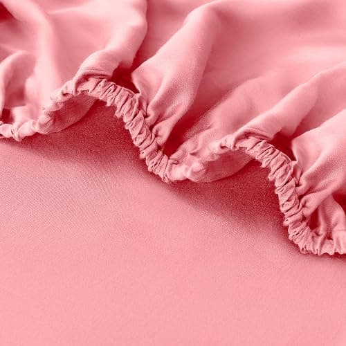 KKJIAF 1 Pcs Light Pink Baby Crib Sheets, Fitted Crib Sheet for Boys Girls - 28x52x8 Inches Viscose Derived from Bamboo, Breathable & Soft thumbnail 8