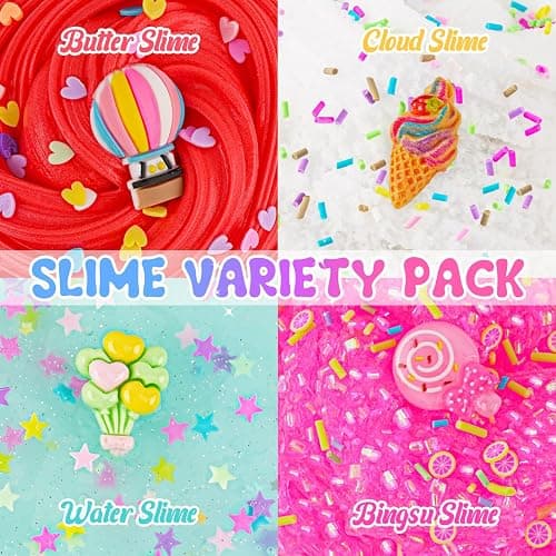Slime Variety Pack Different Textures, 8 x 100ml Slimes Kit Include Cloud, Clear, Butter Slime, Slimes Party Favors for Kids, Birthday Easter Halloween Boys & Girls Gift thumbnail 4