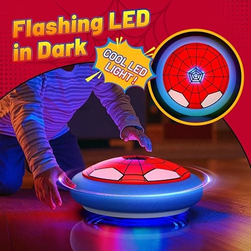 Hot Bee Spider Hover Football for Kids LED Air Power Football Toy with Foam Bumper, Rechargeable Indoor Football Game Fun Birthday for Boys Girls Ages 3-12 - 1 Set thumbnail 3