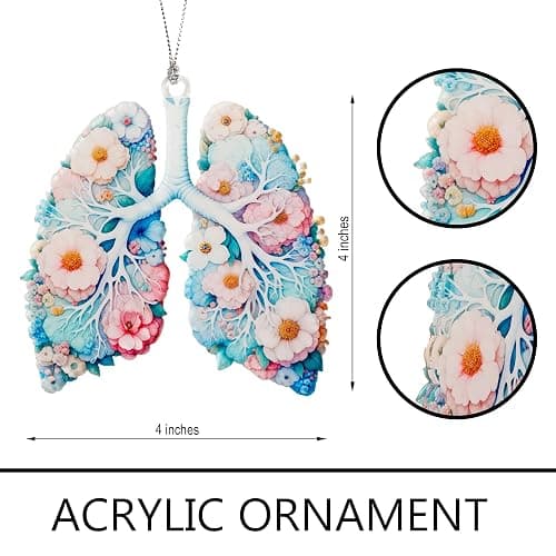 Duducraft Respiratory Therapist Gifts, Suncatcher Effect Christnas Ornament for Respiratory Therapist, Floral Lung Suncatcher Ornament for Women, Easter Day Gifts thumbnail 3