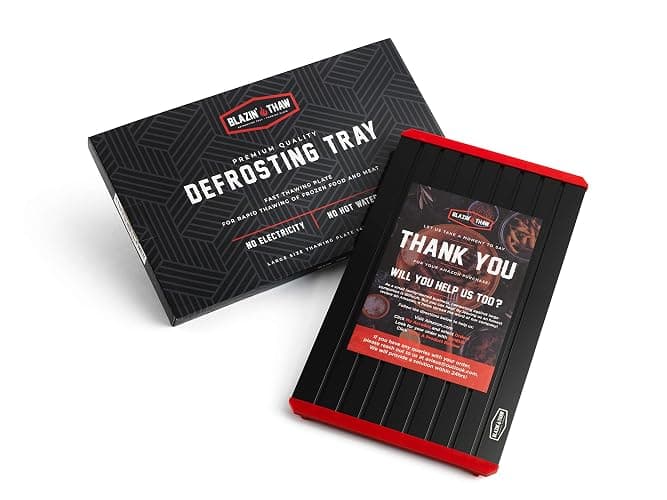 BLAZIN' THAW Defrosting Tray for Frozen Meat | 14” Large-Size | Aluminium Plate for Thawing Frozen Food | Natural Thawing Process | No Microwaves, No Cold/Warm Water Required | thumbnail 6