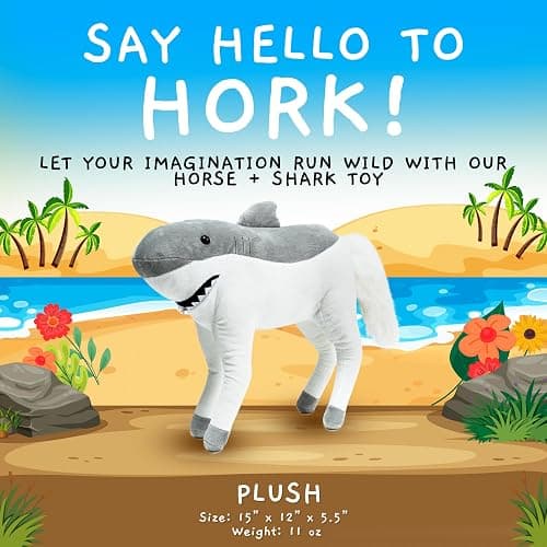Randimals Plush Toy Stuffed Animal Mix - Horse & Shark Hybrid Stuffed Animals for Girls & Boys - Huggable & Soft Animal Characters Cute Plushies - Unique Toys for Discovery & Adventure thumbnail 4