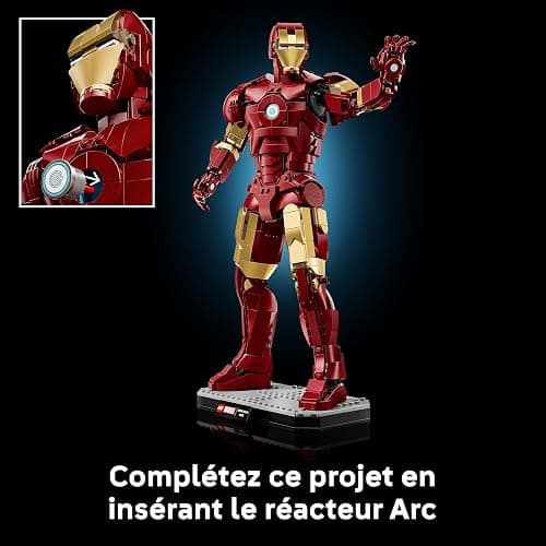 LEGO ǀ Marvel Iron Man Mark 3 Édition Collector - Figurine - Maquette Avengers pour Adulte - Décoration Intérieure - Minifigurine & Réacteur Arc - Cadeau à Collectionner pour Fans 76344 thumbnail 8