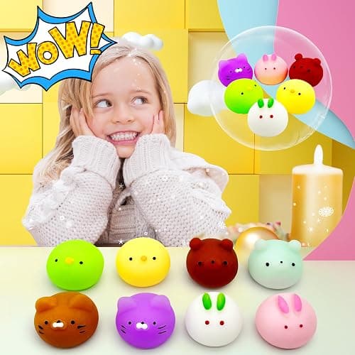 6 Pcs Mochi Squishy Toys for Kids Party Favors, Mini Round Animals Toys Kawaii Squishies for Classroom Prizes, Easter Basket and Goodie Bag Stuffers, Stress Balls Fidget Toys Bulk for Kids thumbnail 4