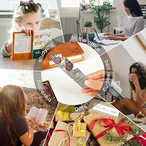 Snycler Flower Hollow Metal Bookmarks,Romantic Flower， Pack of 4PCS, Reading Bookmarks, Book Clips, Book Clasps, Exquisite and Beautiful Suitable as Gifts thumbnail 6