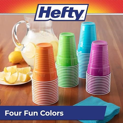 Hefty Party On Disposable Plastic Cups, Assorted, 16 Ounce, 100 Count thumbnail 6