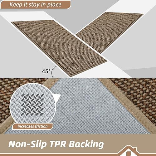 BEQHAUSE Dirt Trapper Door Mat 32" x 48", Non-Slip Washable Doormats Entrance Mat, Dirt Resistant and Absorbent Welcome Mat, Low Profile Floor Mats for Front Back Door and Entryway, Taupe thumbnail 6
