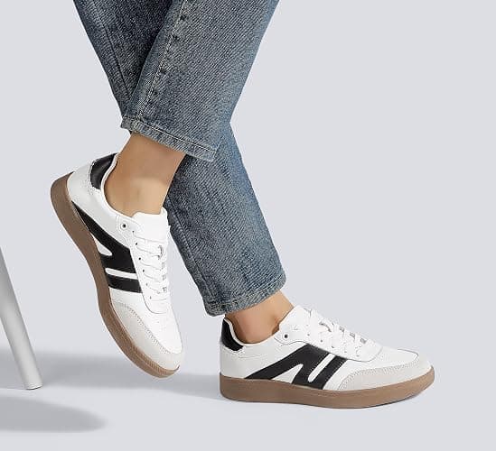 LUCKY STEP Women Classic Retro Gum Sole Fashion Sneakers Casual Tennis Skate Shoe Genuine Leather Walking Footwear Anti Slip Trainers thumbnail 8