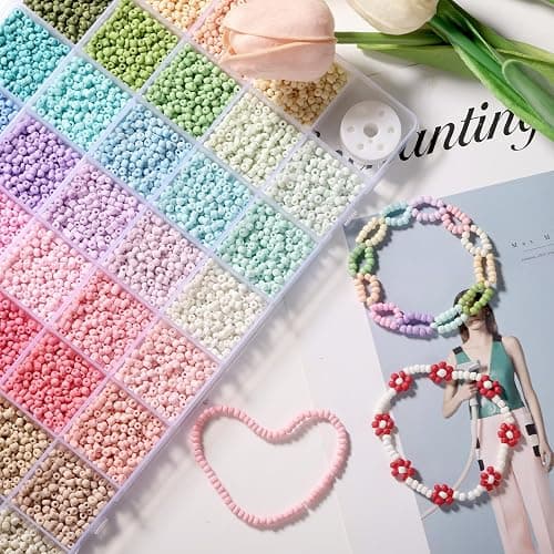 3mm Seed Beads Matte, 39 Colors Frosted Seed Beads for Bracelet Making, Friendship Bracelet Beads for Girls Adults, Small Beads for Jewelry Making DIY Craft thumbnail 6