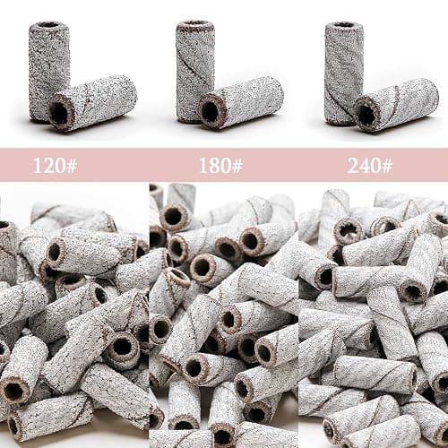 ERUIKA 100pcs Nail Drill Bits Small Sanding Bands with Upgrade 3.1mm Mandrel Bit, 240 Extra Fine Grit Nail File Sanding Bands for Acrylic Nails Gel Removing Shaping Manicures and Pedicure(Zebra,240) thumbnail 5