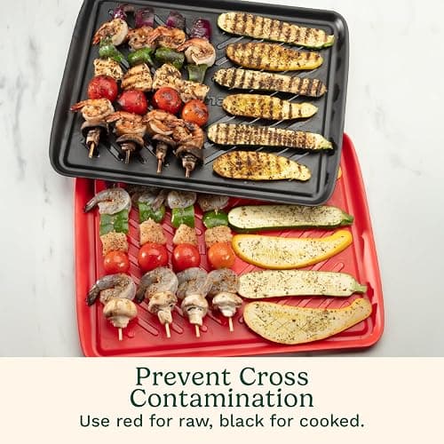 Cuisinart CPK-210 Grilling Prep and Serve Trays, Black and Red Large 18” x 14.5” thumbnail 6
