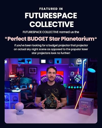 POCOCO Galaxy Star Projector for Bedroom with Replaceable Optical Film Discs, Home Planetarium Night Light Projector with High-Definition Soft Light for Relax, Study, and Meditate, Stress Relief Gifts thumbnail 9