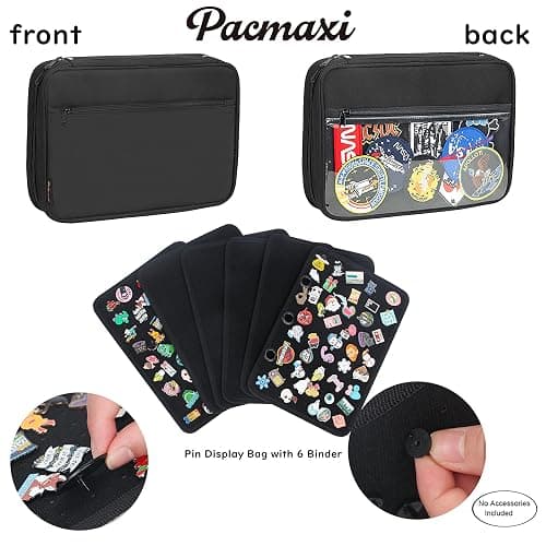 Enamel Pin Display Pages Pin Carrying Case, Pins Collection Storage Organizer Case, Travel Brooch Pin Display Bag (Pins Not Included) thumbnail 2