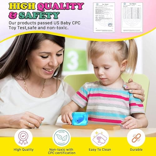 Stress Cube Squishy Fidget Toys Kids Adults - Glow in The Dark Whale Squish Toy Sensory Toys for Kids with Autism Stress Balls for Kids Squeeze Toys for Anxiety Stress Relief Easter Basket Stuffers thumbnail 6