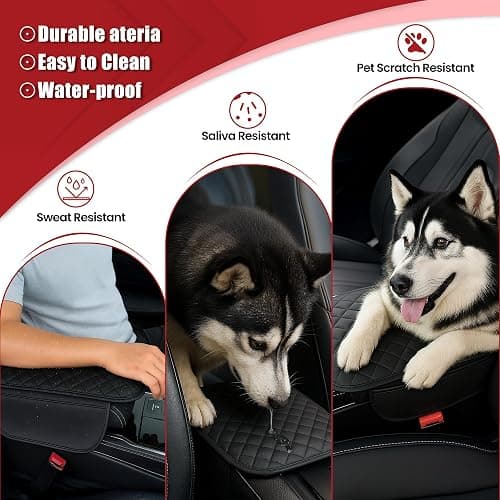 Upgraded Car Middle Center Console Cover with 2 Storage, Universal Microfiber Leather Car Armrest Cover Cushion for Most Vehicles, Memory Foam Comfort Stylish Leather Scratch-Resistant, Thickened thumbnail 4