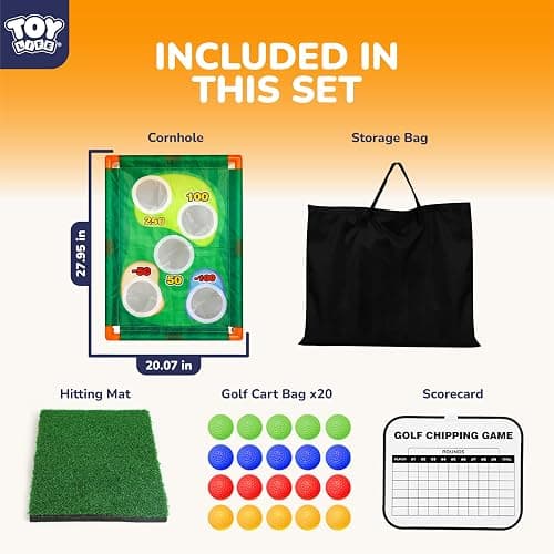 TOY Life Golf Cornhole Game Golf Corn Hole Set Chipping Golf Game Adults Kids Backyard Golf Game Golf Yard Corn Hole Game Golf Training Equipment Chipping Outdoor Indoor Golf (NO Club Included) thumbnail 3