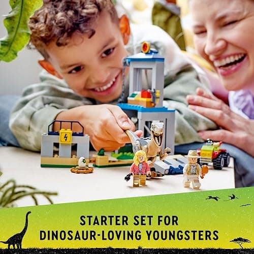 LEGO Jurassic Park Velociraptor Escape 76957 Learn to Build Dinosaur Toy for Boys and Girls; Gift for Kids Aged 4 and Up Featuring a Buildable Dinosaur Pen, Off-Roader Vehicle and 2 Minifigures thumbnail 2