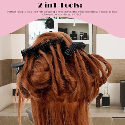 2PCS Hair Clips for Styling Sectioning, Professional Alligator Grip Clips for Salon & Home Styling - Non-Slip Sectioning Hair Holders, Perfect for Haircuts & Dyeing- Hair DIY Accessories thumbnail 4