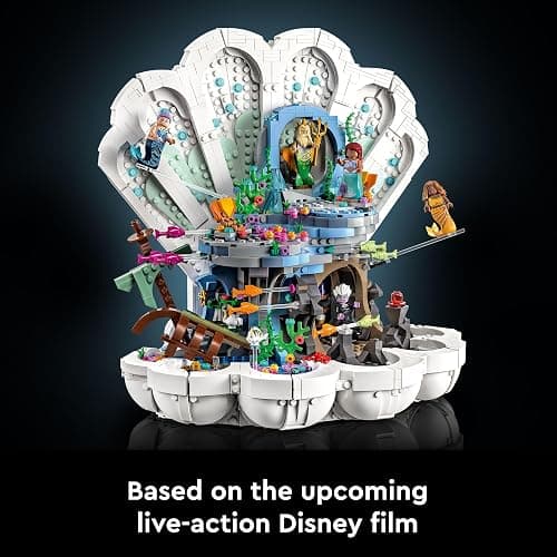 LEGO Disney Princess The Little Mermaid Royal Clamshell 43225 Collectible Adult Building Set, Gift for Princess Movie Fans Ages 18 and Up, Featuring Ariel, Ursula, King Triton, Sebastian and Flounder thumbnail 4