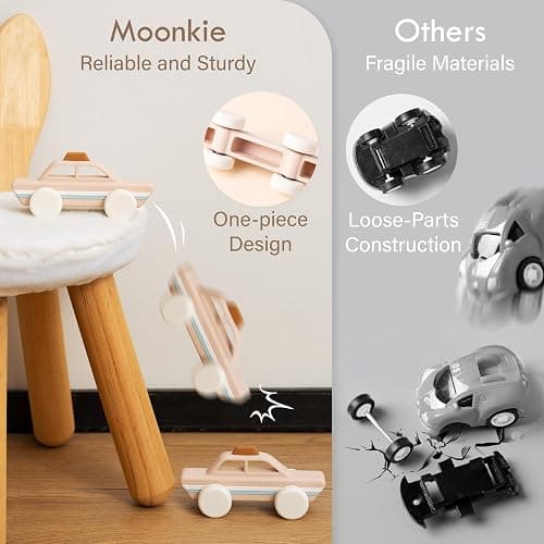 Moonkie Food Grade Silicone Toy Cars for Toddlers 1-3, Push and Go Baby Car Toys 6-12 Months+, One-Piece Design Infant Toys, Birthday Gifts for 1 Year Old Boy Girl, Easy to Clean & Grasp, 5 Pack thumbnail 7
