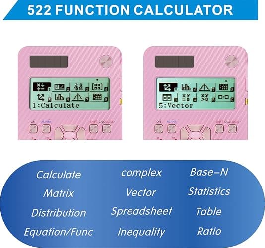 Scientific Calculators for College Students, IPepul Pink Desktop Math Solar Calculator with Notepad,991EX Type-C Rechargeable 552 Functions, School Supplies for Middle High School and Students(Pink) thumbnail 3