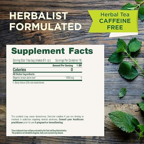 Traditional Medicinals - Organic Lemon Balm Herbal Tea (6 Pack) - Stress Relief & Supports Digestion - 96 Tea Bags Total thumbnail 2