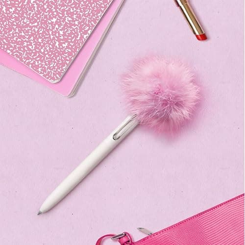 uniball™ The Elle Pen Set, Zento Gel Pens, Black Ink, 4 Count | Pink Puff included, 0.7mm Medium Point, Retractable, Smooth Writing, Quick-Drying, No Smear, No Bleed thumbnail 9