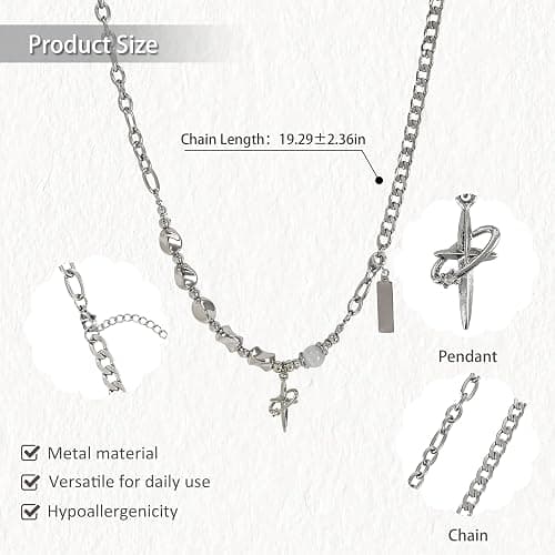 Buyongwant Y2k Irregular Necklace Star Pendant Moonlight Stone Fashion Collar Chain Design Spicy Silver Jewelry for Women thumbnail 6