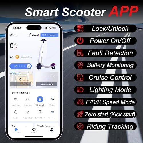 VOLTVOGUE Electric Scooter – 19 MPH Max Speed, 8.5" Honeycomb Solid Tires, 350W Motor,12 Miles Range, Foldable Commuter Scooter with Dual Braking System & App Control thumbnail 2