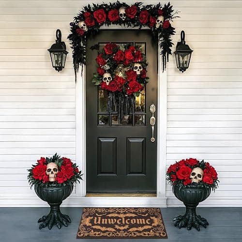 Fttoyoly Gothic Bat Door Mat for Front Door, Doormat Outside Entrance with Unwelcome Design, Gothic Decor for Porch and Entryway, Indoor Outdoor Use, 17'' x 29.5''- Black thumbnail 2