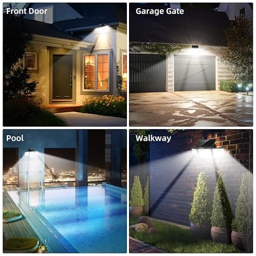 daphino 2500LM Solar Lights Outdoor with Motion Sensor,3 Head 270° Wide Angle Street Area Lights, IP65 Waterproof Security Lighting with 3 Modes(Non-Remote,2 Pcs) thumbnail 9