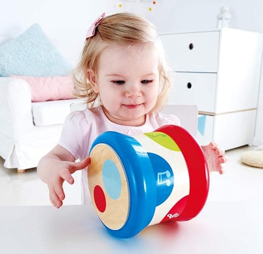 Hape Baby Drum | Colorful Rolling Drum Musical Instrument Toy for Toddlers, Rhythm & Sound Learning, Battery Powered (E0333) thumbnail 8