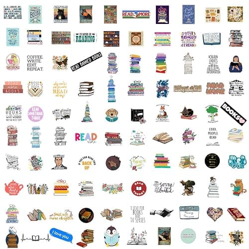 200PCS Bulk Book Stickers, Inspirational Reading Water Bottle Stickers for Kids Teens Students Teachers, Reading Lovers Book Accessories, Bookish, Vinyl Waterproof Decals thumbnail 3
