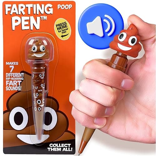 Farting Poop Pen Makes 7 Funny Fart Sounds - Perfect Stocking Stuffers for Kids, Teens & Boys - This Poop Pen Makes Funny Gifts for Christmas - Fart Pen Gag Gifts & White Elephant Gift (Original) - Image 1