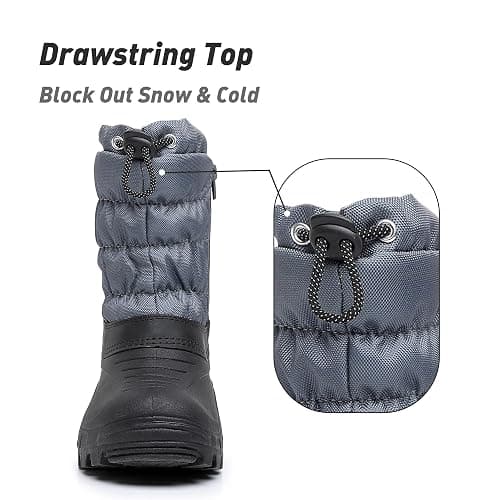 Felabo Kids Snow Boots for Boys & Girls – Warm Water-Resistant Winter Boots Easy to Put On (Toddler/Little Kid/Big Kid) thumbnail 3