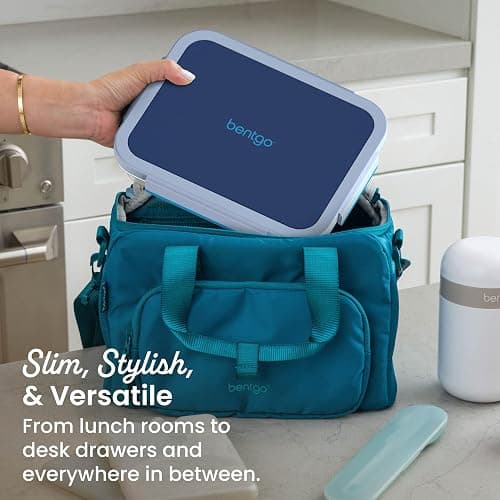 Bentgo Stainless Steel Lunch Box - Leak-Proof, 3 Compartments, 4.3-Cup Capacity, Ideal for Kids 3+, Teens & Adults, Durable, Reusable (Navy) thumbnail 6