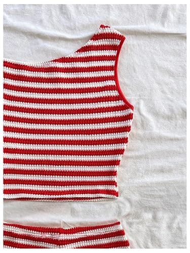 SOLY HUX Women's 2 Piece Striped Off The Shoulder Crop Tops and Mini Shorts Set Summer Y2K Going Out Outfits thumbnail 4