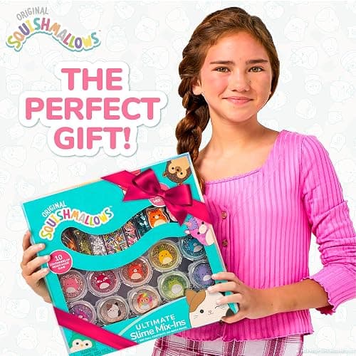 Squishmallows Ultimate Slime Mix'Ins, 10-Pack, Glitter & Cloud Slime, 8 Fun Add Ins, Pre-Made for Kids, Crunchy, Bulk, Great 6 Year Old Toys, Super Soft Sludge Toy thumbnail 6