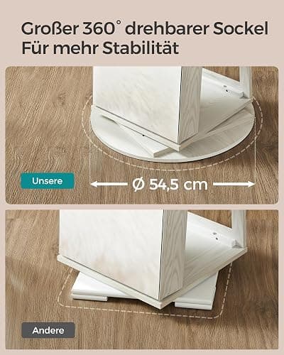 SONGMICS Schmuckschrank, Spiegelschrank, mit rahmenlosem Ganzkörperspiegel, 3 Ablagen, 360° drehbar, abschließbar, Oberfläche in Weiß, Innenfutter in Schwarz JJC007W01 thumbnail 9