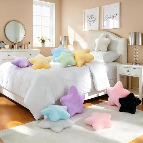 Nmkopzy 15.4 Inch Star Pillow Cute Yellow Decorative Throw Pillows for Couch Bed Sofa, Aesthetic Star Shaped Soft Floor Cushions for Living Room Bedroom Decor (Goose Yellow, 15.4" x 15.4") thumbnail 6