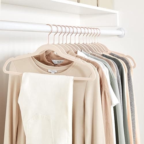Amazon Basics Slim Velvet, Non-Slip Suit Clothes Hangers, Pack of 50, Blush Pink/Rose Gold thumbnail 6