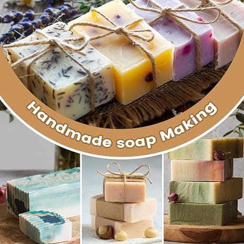 LFISGNN Deluxe Soap Making Kit for Adults DIY Soaps, DIY Soap Making Supplies Kits with Soap Melting Pot, Natural Soap Base, 8 Essential Oils, 8 Dyes, 4 Soap Molds, Packing and Supplies for Begineers thumbnail 6