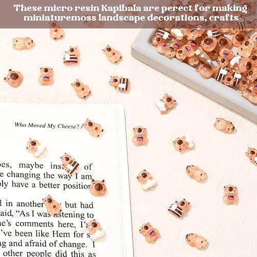 GGSTDDUP 200 Pcs Mini Resin Capybara Random Tiny Capybara Figurines | Miniature Animal Figurines for DIY Cake Decoration Ornaments Crafts Moss Landscape thumbnail 4