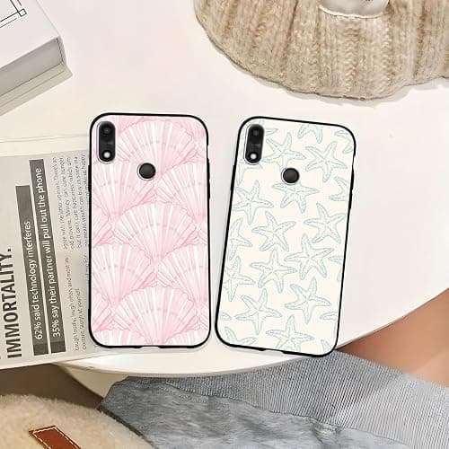 Zrutru 2 Pack Aesthetic Beach Shells Phone Case for Gabb Phone 4 6.1",Cartoon Cute Kawaii Sea Shell Art Pattern Cases Summer Case for Girls Women,Soft Silicone TPU Protective Cover thumbnail 4