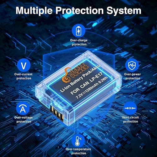 Pickle Power LP-E17 Battery 2-Pack and LED USB Charger for Canon EOS R50 R8 R10 RP, Rebel T8i T7i T6i T6s SL2 SL3, EOS M3, M5, M6, 200D, 77D, 750D, 760D, 800D, 8000D, KISS X8i Camera thumbnail 5