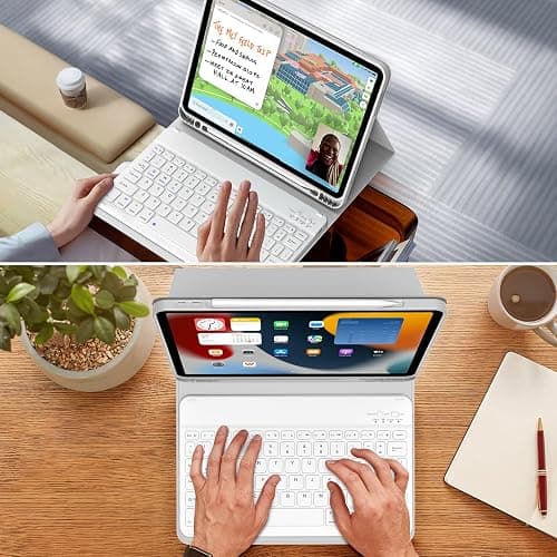 KenKe Keyboard Case for iPad 10th Generation (10.9 Inch 2022) / iPad (A16) 11th (11 inch 2025) with Left Pencil Holder, Thin&Light, Stand Folio Detachable Wireless Bluetooth Keyboard Case, Gray thumbnail 7