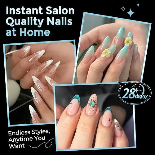 Luckyfairy Medium Almond Nail Tips, 360pcs Soft Gel Pre-Shaped Acrylic Fake Nails, Half Matte Full Cover Clear Gelly Press on Flase Nail Tips for Extension Nail Manicure Home DIY 12 Sizes Gelly Tips thumbnail 3