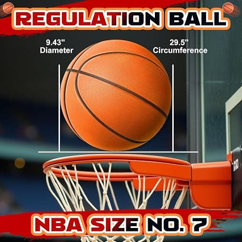 ALDWDY Silent Basketball Size 7 (29.5") – Grooved Airless Indoor Basketball for Quiet Dribbling and Indoor Training, Pro PU Foam Ball – Real Feel Higher Bounce Quieter thumbnail 5