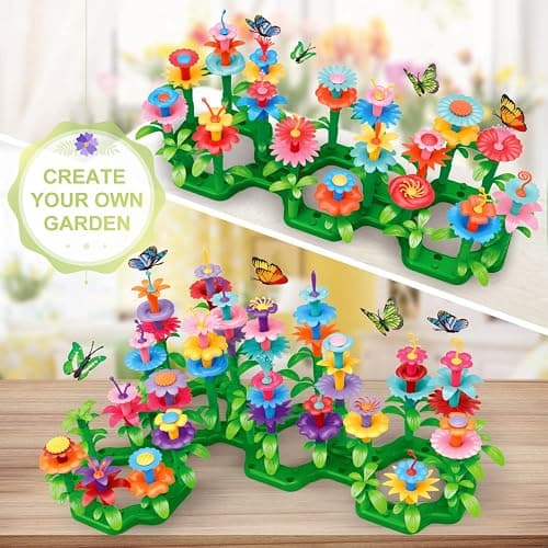 SpringFlower Toys for Girls 3 4 5 6 7 Years Old, Flower Garden Building Kit with Storage case,Educational STEM Toy and Preschool Garden Play Set for Toddlers, for Kids,148pcs thumbnail 6
